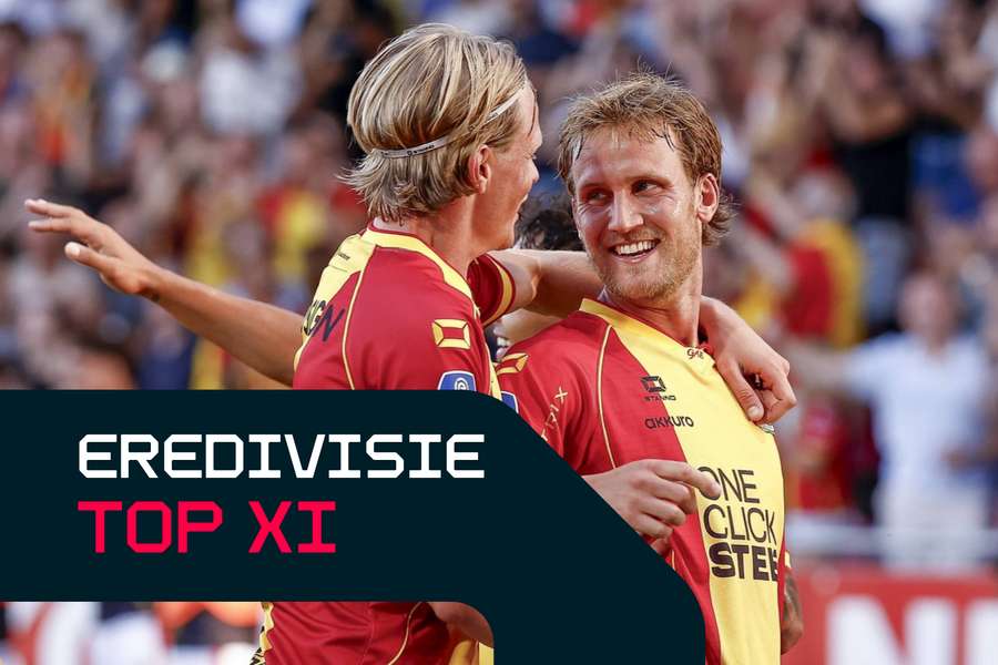 Go Ahead Eagles' Melle Meulensteen (R) celebrates scoring against Willem II with Soren Tengstedt Go Ahead Eagles' Melle Meulensteen (R) celebrates scoring against Willem II with Soren Tengstedt
