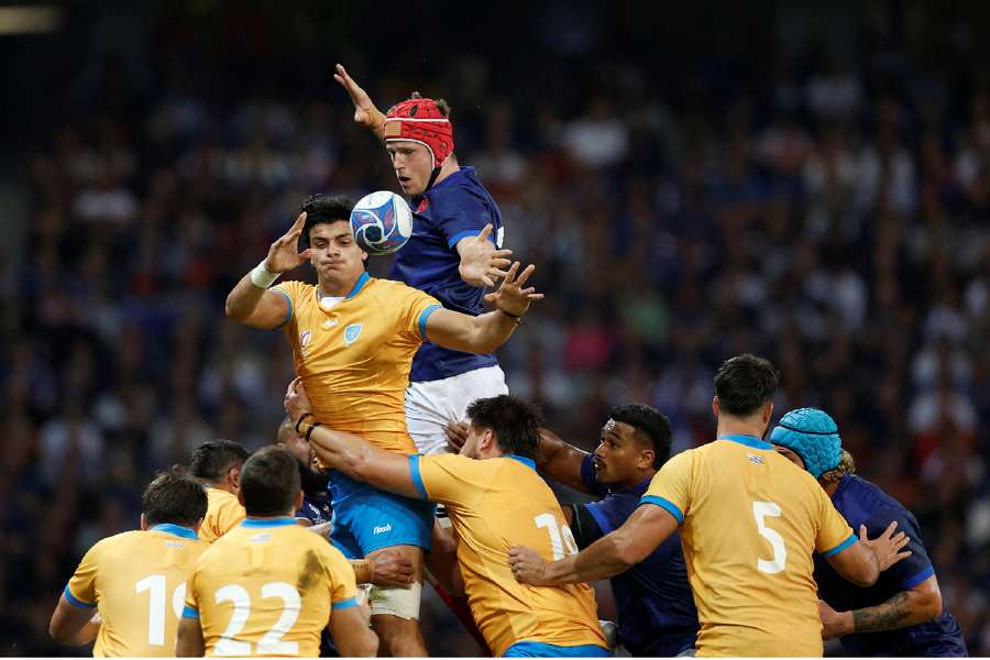 Action from France's match with Uruguay