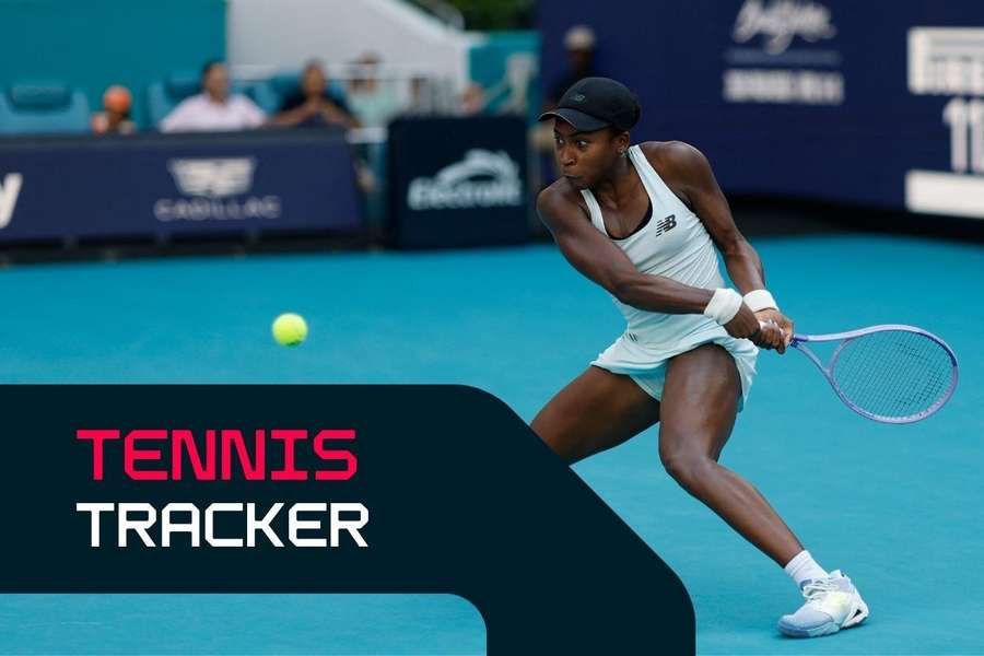 Coco Gauff in action at the Miami Open.