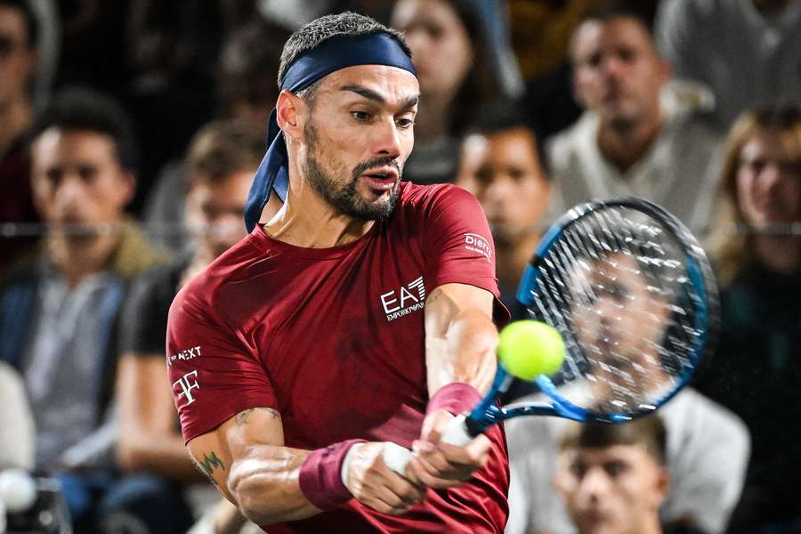 Fabio Fognini durante il Rolex Paris Masters 2024