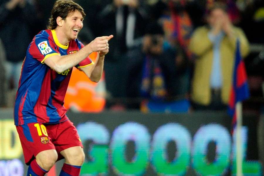 Messi con el Barcelona en 2010