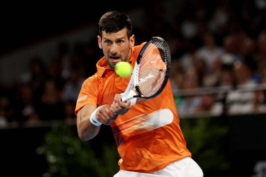 Novak Djokovic in action during his semi final match against Russia's Daniil Medvedev