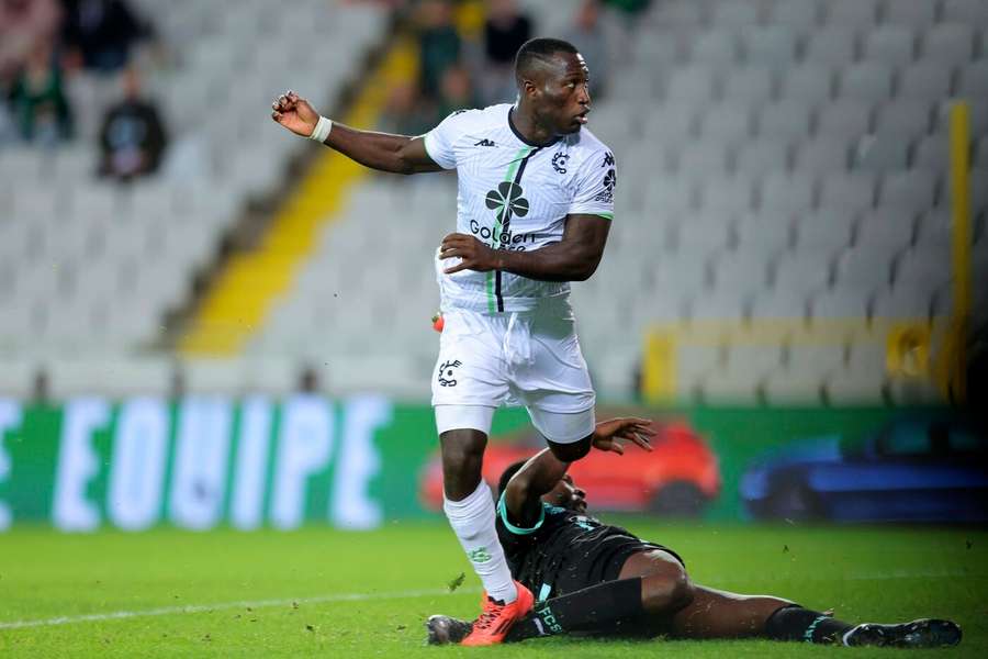 Hat-trick hero Kevin Denkey forward of Cercle Brugge scores a goal