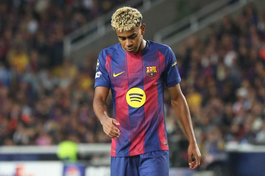 Lamine Yamal avec le Barça en Ligue des champions mercredi soir.