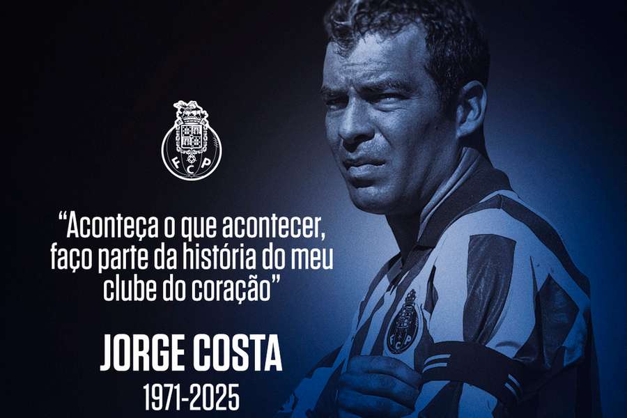 Jorge Costa faleceu esta terça-feira
