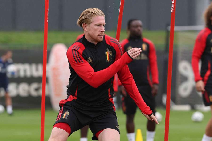 Kevin De Bruyne, en uno de los entrenamientos de Bélgica