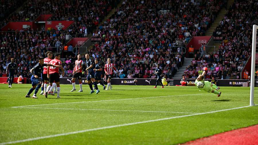 Marcus Rashford scores Man Utd's second goal against Southampton on Saturday