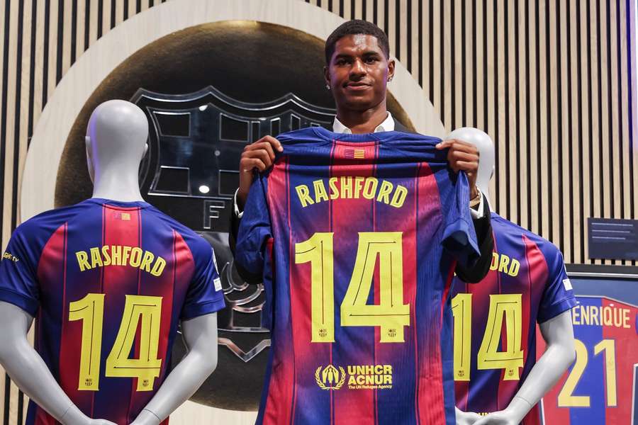 Marcus Rashford é o novo número 14 do Barcelona
