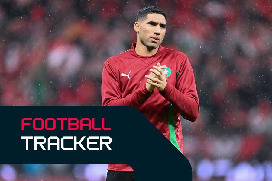 Achraf Hakimi prior to kick-off