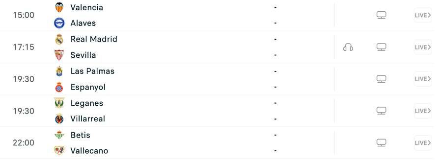 Programul zilei în LaLiga