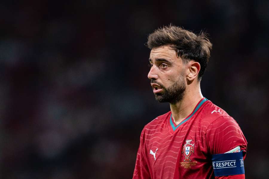 Bruno Fernandes in action for Portugal Bruno Fernandes in action for Portugal