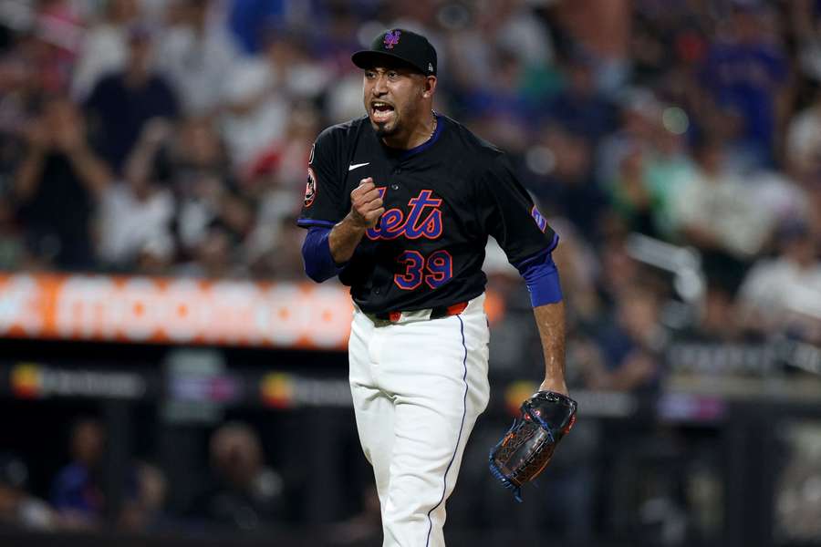 Former New York Mets closer Edwin Diaz celebrates after a strikeout (2025) Former New York Mets closer Edwin Diaz celebrates after a strikeout (2025)