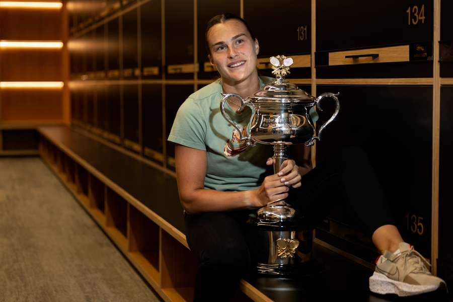 Sabalenka with her trophy after winning the Australian Open 