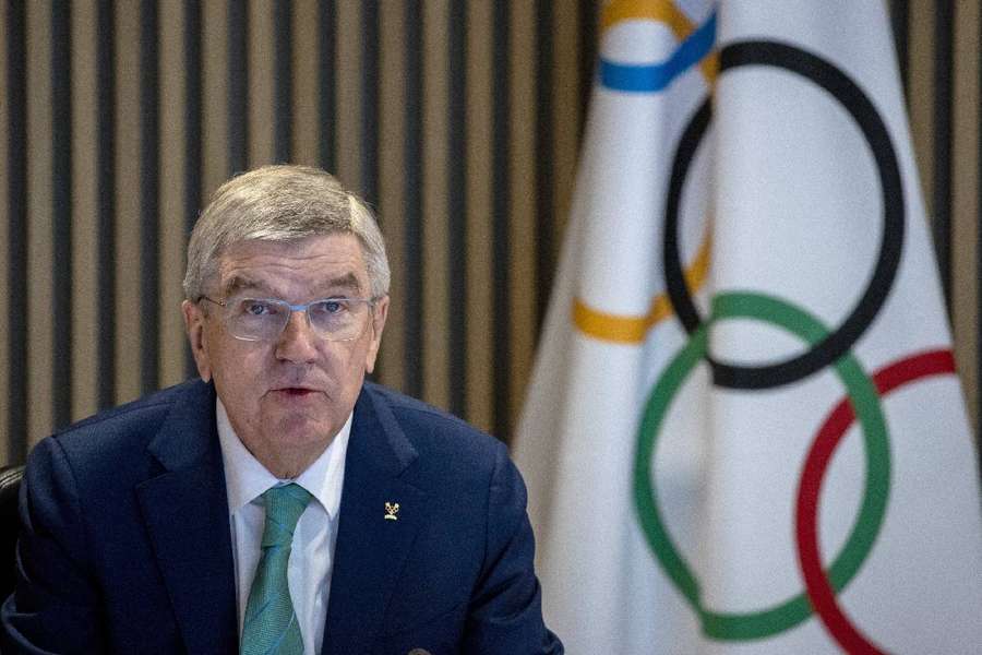 IOC President Thomas Bach at the opening of the Executive Board meeting in Lausanne, Switzerland