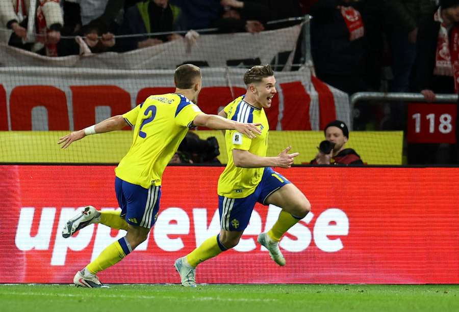 Gyökeres (r.) erzielte das entscheidende Tor