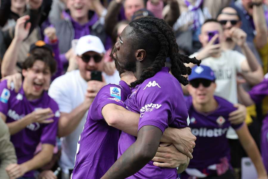Moise Kean exulta com o golo marcado à Atalanta