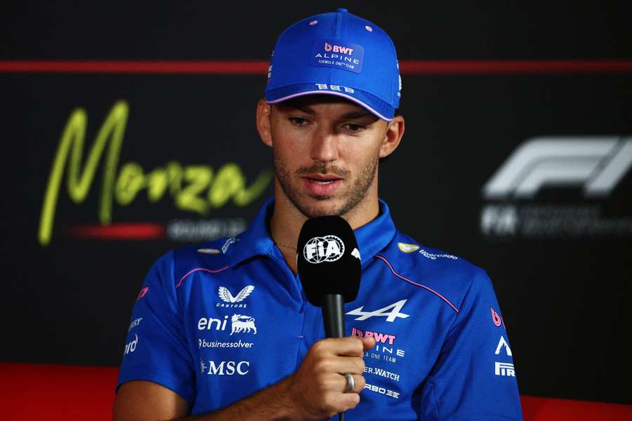 Pierre Gasly during the press conference in Monza Pierre Gasly during the press conference in Monza