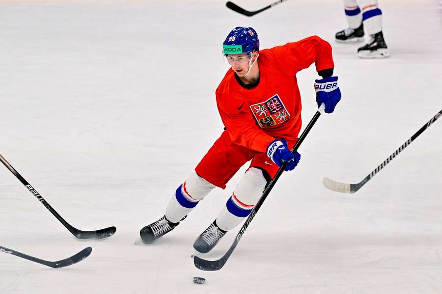 Martin Nečas na tréninku národního týmu.