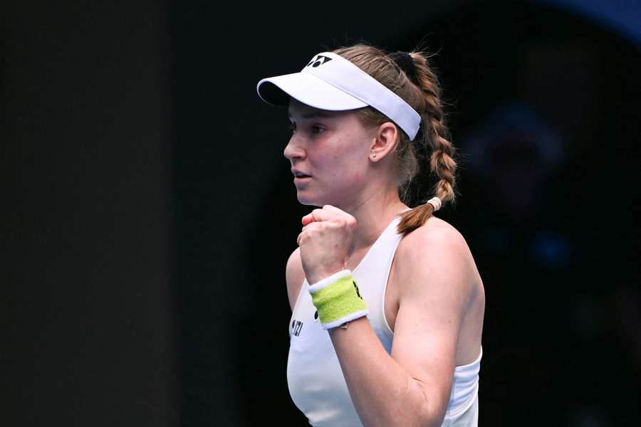 Elena Rybakina reacts during 2026 Australian Open match against Iga Swiatek