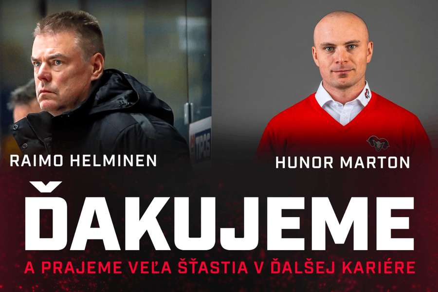Tréner Helminen a asistent Marton končia na lavičke Banskej Bystrice.