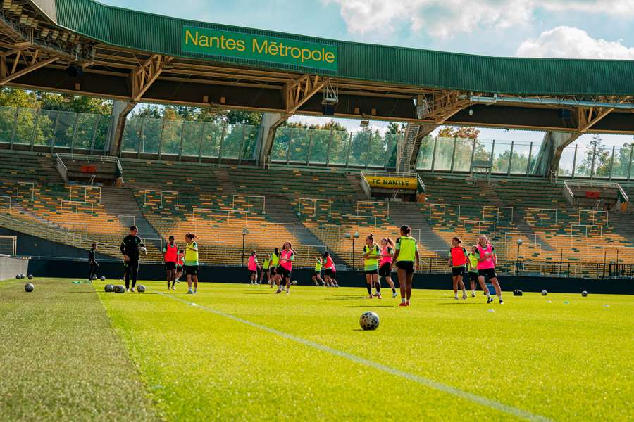 Les joueuses du FC Nantes à l'entraînement à la Beaujoire avant le match face au Paris FC.