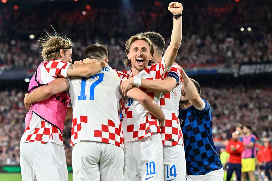 Modric comemora a vitória da Croácia sobre os Países Baixos