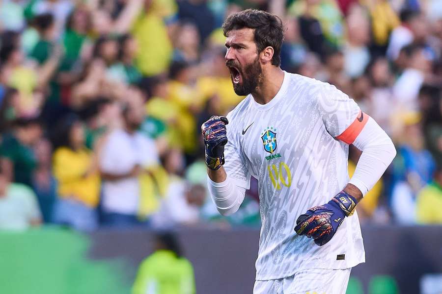 Alisson in action for Brazil