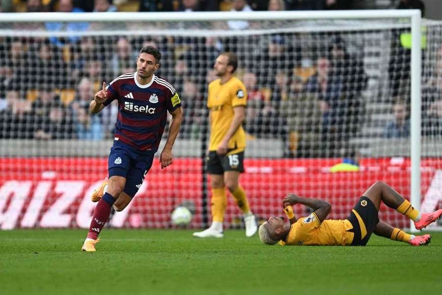 Schar celebrates after scoring for Newcastle