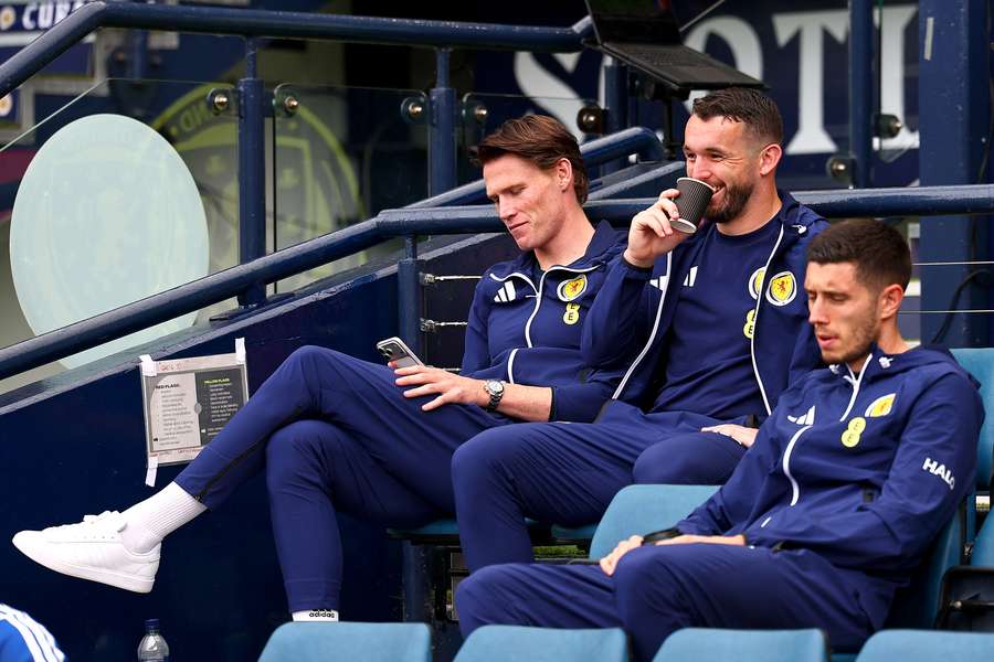 Jogadores do Escócia em amistoso contra Curaçau. Jogadores do Escócia em amistoso contra Curaçau.