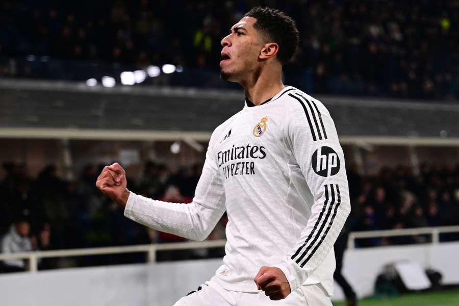 Jude Bellingham celebra su gol en Bérgamo