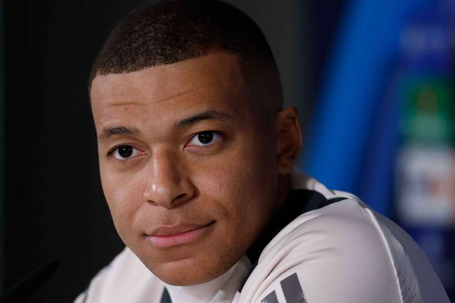 Kylian Mbappé en conférence de presse.