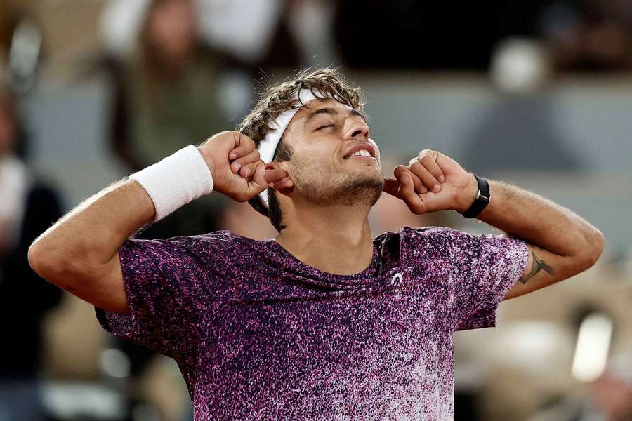 Flavio Cobolli celebrates after winning his quarter-final against Canada's Felix Auger-Aliassime Flavio Cobolli celebrates after winning his quarter-final against Canada's Felix Auger-Aliassime