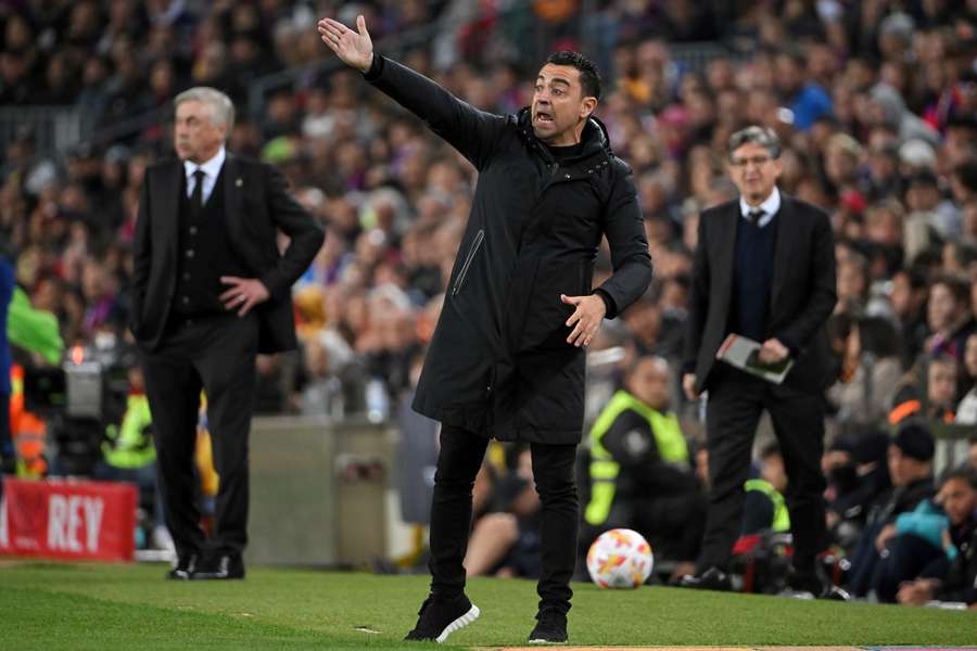 Xavi, treinador do Barcelona, durante o jogo contra o Real Madrid