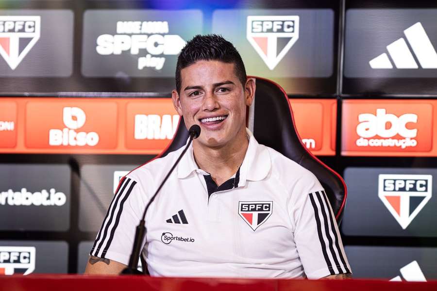 James Rodríguez foi apresentado no São Paulo e vai usar a camisola 19