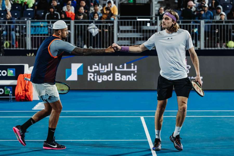 Stefanos Tsitsipas and Nick Kyrgios Stefanos Tsitsipas and Nick Kyrgios