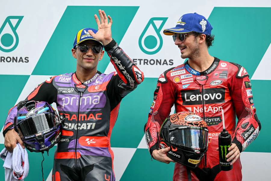 Pecco Bagnaia e Jorge Martin sul podio al termine del Gran Premio di Sepang 