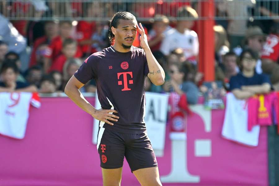 Leroy Sané no treino da equipa do Bayern