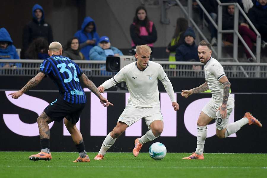 Federico Dimarco durante il match contro la Lazio Federico Dimarco durante il match contro la Lazio