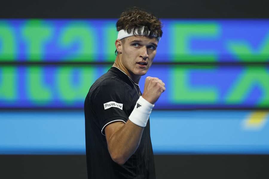 Jakub Mensik celebrated arguably the biggest win of his career on Thursday