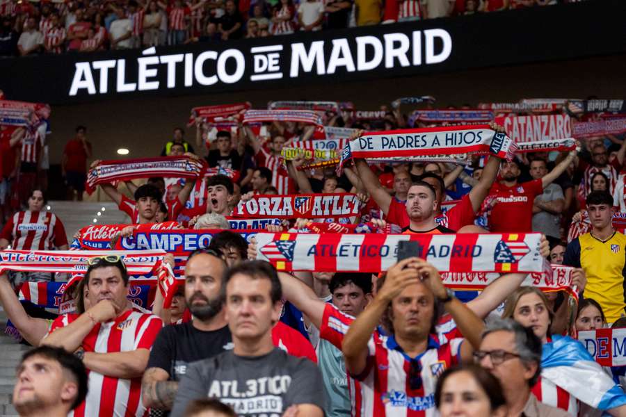 Atletico Madrid fans during the LaLiga match between Atletico and Girona at Estadio Civitas Metropolitano