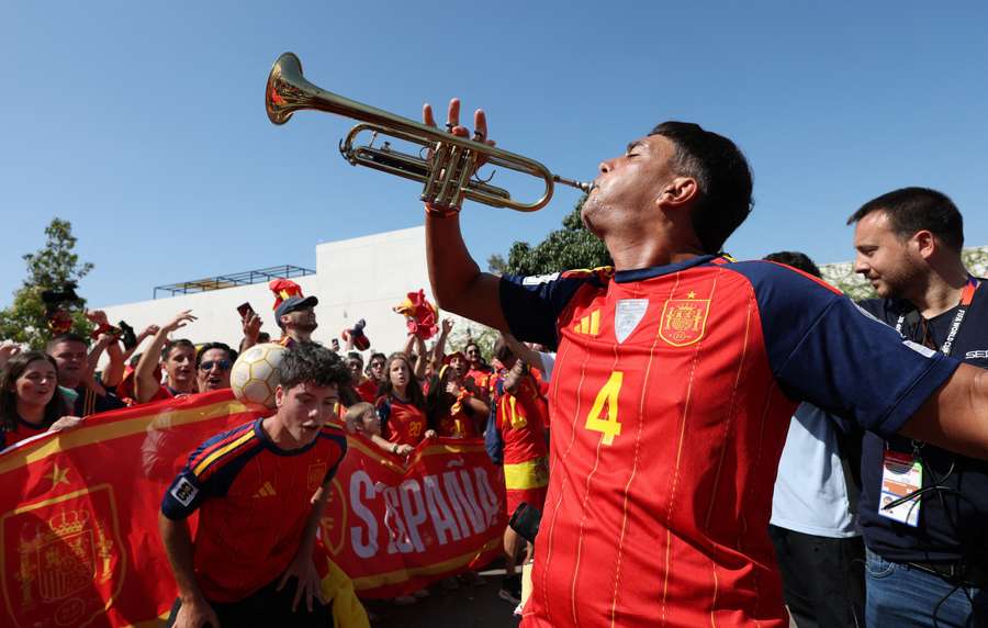 Spain fans outside the stadium before the match Spain fans outside the stadium before the match