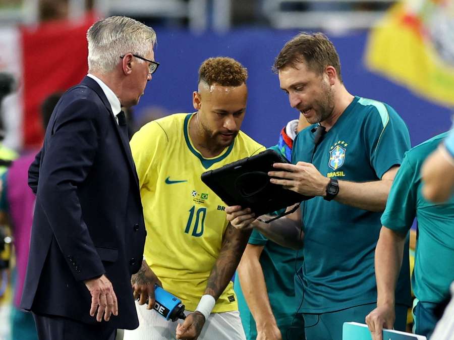 Neymar in action with Brazil