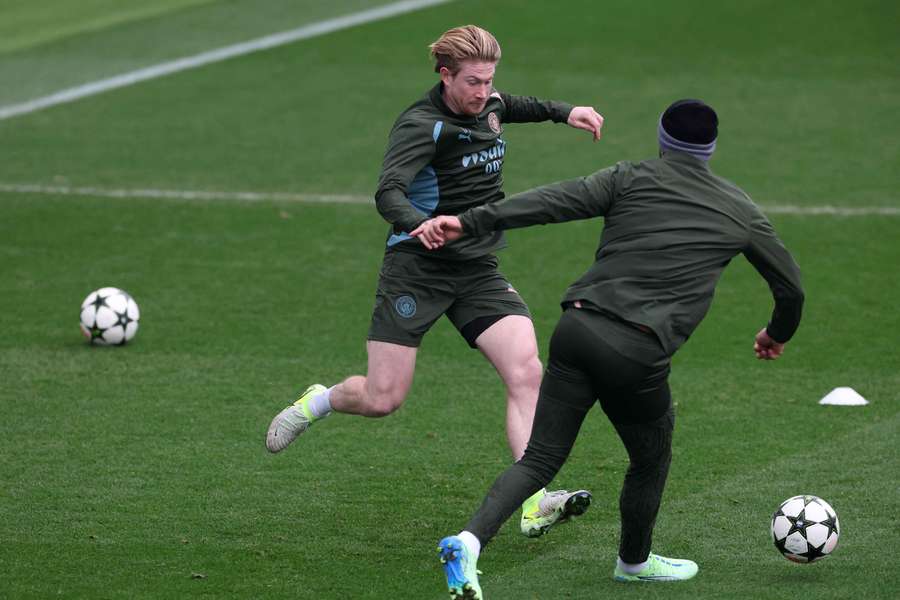 Kevin De Bruyne na treningu Manchesteru City