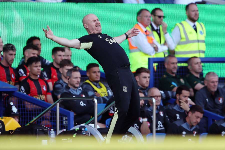 Everton boss Sean Dyche reacts during the loss to Bournemouth