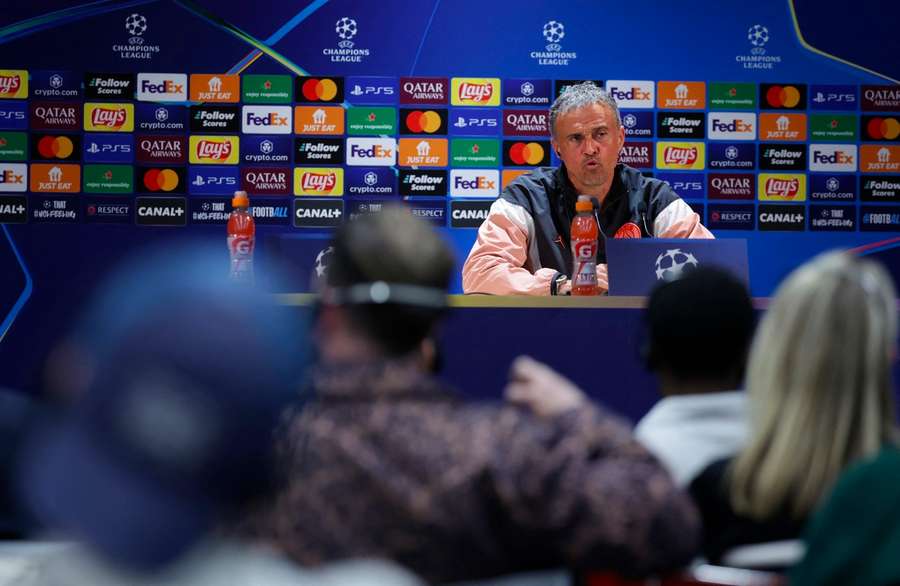 Luis Enrique, entrenador del PSG, en la rueda de prensa previa al partido de Liga de Campeones contra el Aston Villa.