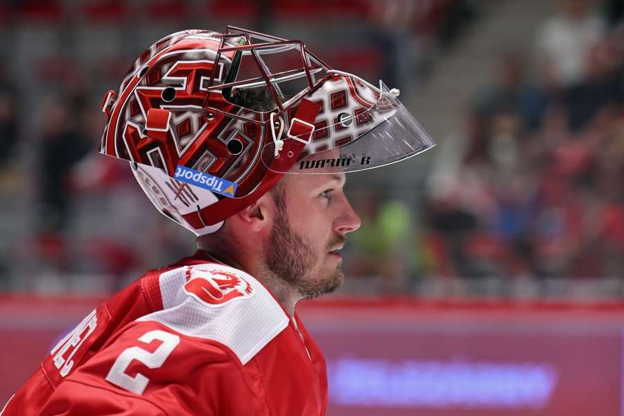 Třinecký brankář Marek Mazanec. Třinecký brankář Marek Mazanec.