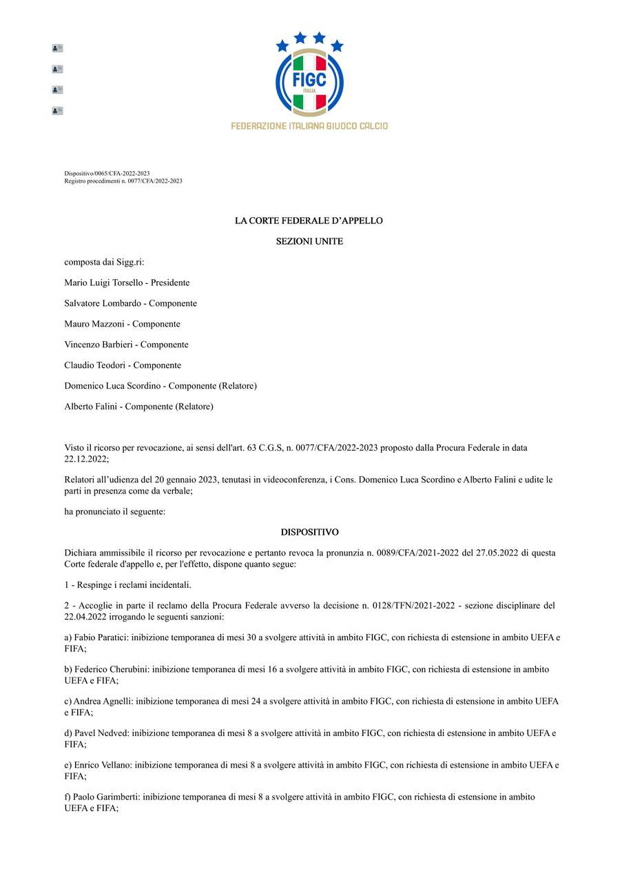 A nota da FIGC A nota da FIGC