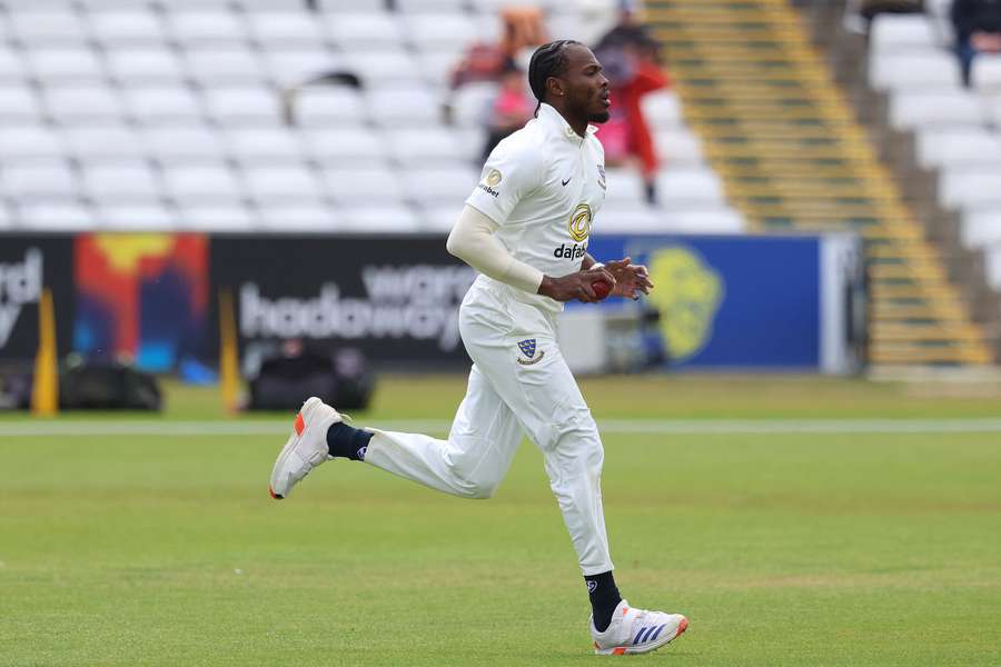 Archer in action for England