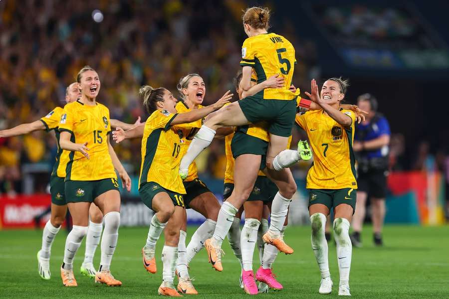 Australia celebrate their win