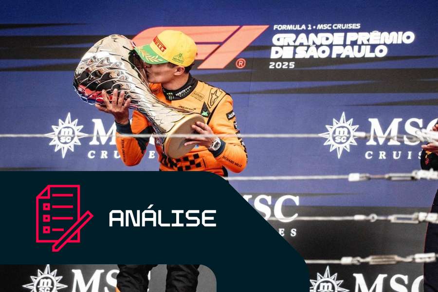 Lando Norris com o troféu de vencedor